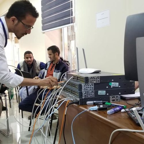 تم بحمد الله انعقاد الاختبار التطبيقي النهائي العلمي للدورة التدريبية في مجال الشبكات CCNA